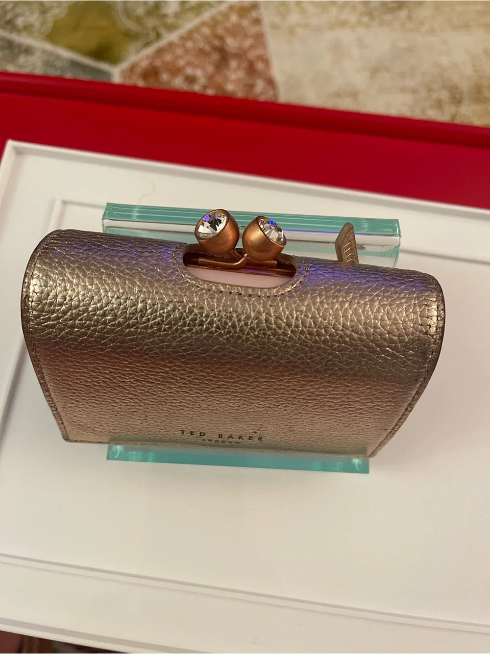Ted Baker Metallic Leather Wallet - Bronze
